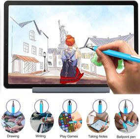 img 3 attached to Penyeah Stylus Pen for iPad [4-in-1] - High Sensitivity and Precision Touch Screen Stylus with Disc Tip, Black Rubber Tip, and Mesh Fiber Tip, Light Blue - Universal for All Capacitive Touch Screen Devices