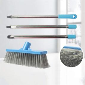 img 2 attached to 45-Inch Adjustable Stainless Steel Handle Floor Scrub Brush with 8.7-Inch Stiff Bristle Brush Heads for Wall, Kitchen, Garage, Bathroom, and Deck - KMAKII