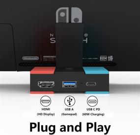 img 3 attached to 🎮 Nintendo Switch Docking Station: Official Switch TV Dock Charger with 4K HDMI & Type C USB 3.0 Port Adapter for Portable Stand Converter and Travel Base Charging Stand