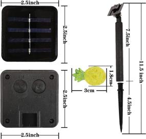 img 3 attached to 🍍 HDNICEZM Солнечные наружные гирлянды ананасов: 15,8 футов 30 светодиодных солнечных фейерверковых гирлянд ананасов с 3 режимами - водонепроницаемые медные провода для сада, патио, ворот, двора, вечеринки, свадьбы, внутри помещений и спальни - теплый белый цвет.