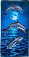 🐬 dolphin moon ultra-plush cotton beach bath pool towel logo