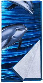 img 1 attached to 🐬 Dolphin Moon Ultra-Plush Cotton Beach Bath Pool Towel