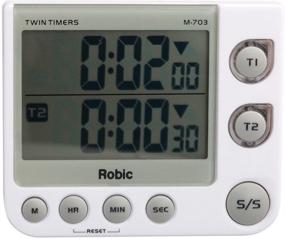 img 4 attached to ⏱️ America's Timer Robic M-703: Dual Countdown and Countup Game/Athletic Timer with Flashing LED, Choice of Silent, Medium or Extra Loud Alarm - White, One Size