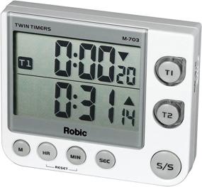 img 3 attached to ⏱️ America's Timer Robic M-703: Dual Countdown and Countup Game/Athletic Timer with Flashing LED, Choice of Silent, Medium or Extra Loud Alarm - White, One Size