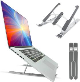 img 4 attached to Adjustable Aluminum Ergonomic Foldable Compatible Laptop Accessories for Stands
