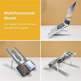 img 2 attached to Adjustable Aluminum Ergonomic Foldable Compatible Laptop Accessories for Stands