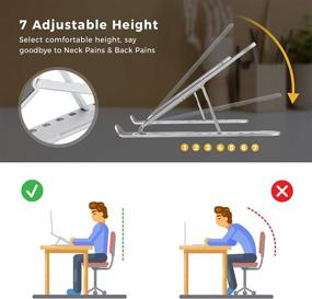 img 3 attached to Adjustable Aluminum Ergonomic Foldable Compatible Laptop Accessories for Stands