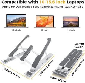 img 1 attached to Adjustable Aluminum Ergonomic Foldable Compatible Laptop Accessories for Stands