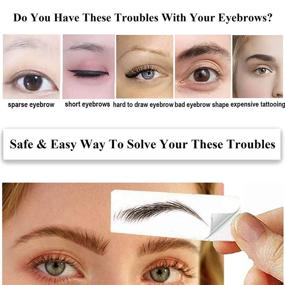 img 3 attached to Long-Lasting Waterproof 4D Eyebrow Tattoo Sticker - Authentic Hair-Like Brown False Eyebrows for Grooming & Shaping