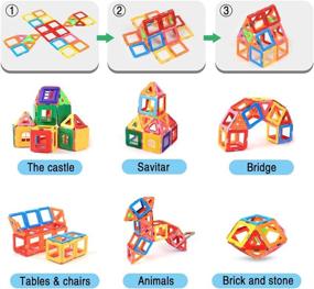 img 3 attached to 🧲 Creative and Fun: KIDCHEER Magnetic Building Educational Stacking Set for Kids