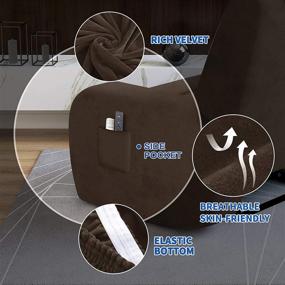 img 2 attached to 🪑 Enhance Your Recliner with MAXIJIN Velvet 4 Piece Recliner Cover: Stretchy Plush Softness and Side Pocket for Convenience (Dark Coffee)