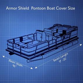 img 2 attached to 🛥️ Adjustable Storage Cover for 17'-20'L to 96" Pontoon Boats - Universal Protection with Heavy-Duty Waterproof Polyester Fabric, Snap Strap, Elastic Cord, Bag - Pyle PCVHP440