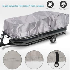 img 3 attached to 🛥️ Adjustable Storage Cover for 17'-20'L to 96" Pontoon Boats - Universal Protection with Heavy-Duty Waterproof Polyester Fabric, Snap Strap, Elastic Cord, Bag - Pyle PCVHP440