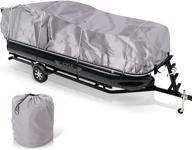 🛥️ adjustable storage cover for 17'-20'l to 96" pontoon boats - universal protection with heavy-duty waterproof polyester fabric, snap strap, elastic cord, bag - pyle pcvhp440 логотип