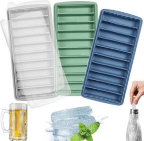 img 4 attached to 🧊 LessMo Long Ice Stick Tray Set - Reusable Silicone with Lid | Easy Release for Small Mouth Bottles | Ideal for Cocktails, Juice Bottles & Sport Bottles | Rectangular Narrow Shape