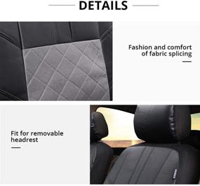 img 1 attached to 🚗 Enhance Your Car's Style and Protection with AUTOYOUTH Pu Leather Airbag Compatible Car Seat Covers - Complete Set of 11pcs
