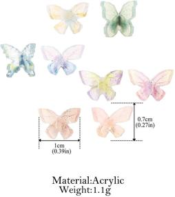 img 3 attached to 🦋 Colorful Acrylic Butterfly Stud Earrings Set with 925 Post - 8 Pairs for Women and Girls