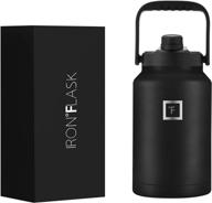 🚰 iron °flask sports water bottle - 128 oz/one gallon, vacuum insulated stainless steel, double walled thermo mug логотип