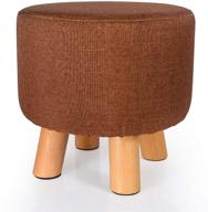 🪑 comfortable and stylish fabric round padded ottoman foot rest stool in brown logo