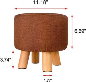 img 3 attached to 🪑 Comfortable and Stylish Fabric Round Padded Ottoman Foot Rest Stool in Brown