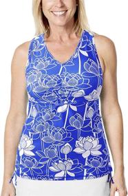 img 4 attached to UV SKINZ Womens Ruched Tank Women's Clothing