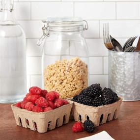 img 3 attached to Pulp Fiber Berry Basket: 1/2 Pint, 4x4x1.81 Inches, 60 Pack - Ideal for Fruit Storage