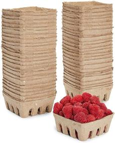 img 4 attached to Pulp Fiber Berry Basket: 1/2 Pint, 4x4x1.81 Inches, 60 Pack - Ideal for Fruit Storage