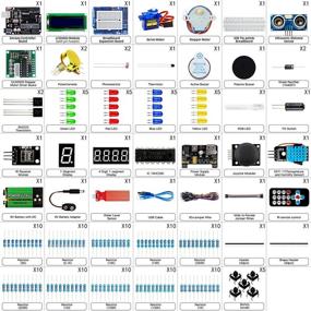 img 3 attached to 🔌 Набор для стартового проекта Smraza Super Starter Kit с макетной платой, источником питания, проводами-переходниками, резисторами, светодиодами, ЖК дисплеем 1602, датчиками, подробным руководством по проекту, совместим с Arduino.