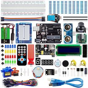 img 4 attached to 🔌 Набор для стартового проекта Smraza Super Starter Kit с макетной платой, источником питания, проводами-переходниками, резисторами, светодиодами, ЖК дисплеем 1602, датчиками, подробным руководством по проекту, совместим с Arduino.