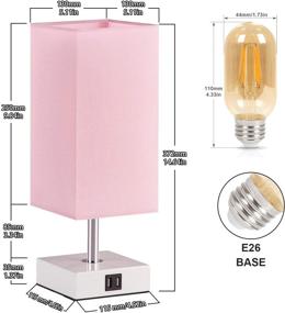 img 1 attached to 💡 Multi-functional Pink Touch Control Table Lamp with USB Ports and LED Bulb - Perfect for Bedrooms and Living Rooms