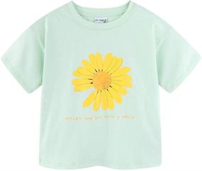 img 4 attached to Dainty and Delightful: Mud Kingdom Little Girls T-Shirt 🌼 with Daisy Flower Design - Perfect for a Stylish Summer!