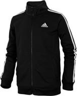 🧥 adidas boy's zip front iconic tricot jacket - stylish & functional outerwear logo