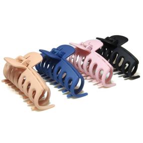 img 3 attached to 💇 Auxision French Design Hair Claw Clips: Strong Hold for Thick Hair (4-Pack) - Matt Finish, 4 Colors