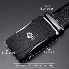 img 3 attached to LAORENTOU Leather Adjustable Ratchet Automatic Men's Accessories and Belts