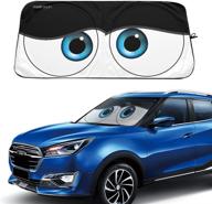 🌞 bambarata car windshield sun shade | blocks uv, uvb, uva rays & reduces heat | full coverage front window visor | lightweight & collapsible | 59'29' sun shade | black-eyes | small logo