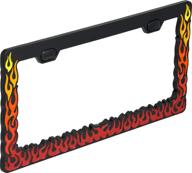 black universal flames design license plate frame by bell automotive, model 22-1-46168-8 logo