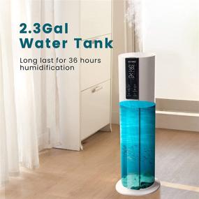 img 2 attached to 🌬️ Top Fill Cool Mist Humidifiers: Quiet, Large Capacity (9L/2.3Gal) for Bedroom, Large Rooms, Baby Rooms, Plant Care - Remote Control, Easy to Clean
