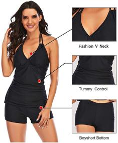 img 3 attached to Vivian Tankini Control Boyshorts Bathing Women's Clothing in Swimsuits & Cover Ups