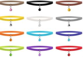 img 4 attached to UEETEK 12pcs Double Side Soft Plush Puppy ID Bands Collars: Premium Adjustable Pet Dog Cat ID Collars with Bells