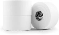 🏋️ 3-pack white athletic sports tape: strong & easy tear, no residue. ideal tape for athletes & medical trainers. perfect for bat, lacrosse/hockey stick, lifters, climbers & boxing. logo