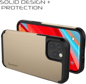 img 1 attached to 📱 Luvvitt Ultra Armor Case for iPhone 12/12 Pro 6.1" - Gold, with Removable Metal Plate for Magnetic Car Phone Mount Holder (Mount Cradle not Included)