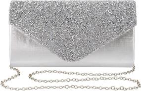 img 4 attached to 👛 Sparkling Gabrine Women's Evening Envelop Bag: Stunning Handbag Clutch Purse with Shiny Sequin Fabric - Perfect for Weddings, Parties, and Proms