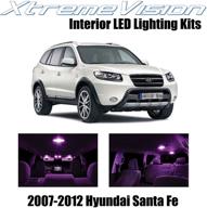 xtremevision внутренние светодиоды для hyundai santa fe 2007-2012 (8 шт.) розовый комплект для установки светодиодов для салона логотип