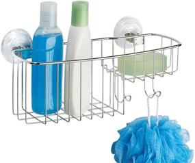 img 2 attached to 🚿 Organize Your Bathroom with the InterDesign Reo Power Lock Suction Shower Combo Caddy Basket - Stainless Steel