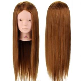 img 4 attached to 👩 Neverland Beauty 24-inch Training Head with 50% Real Hair, Makeup Function, and Braid Set for Hairdressing Mannequin