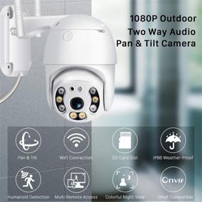 img 3 attached to 📷 Outdoor Security Camera with Pan Tilt, 1080P Home WiFi IP Camera, Dome Surveillance Cam with Two Way Audio, Motion Detection, Clear Night Vision, Onvif Waterproof CCTV Camera, Supports Max 128G SD