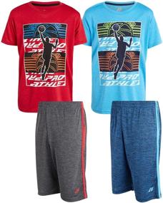 img 4 attached to Get Your Game On with Pro Athlete Boys' Matching Basketball Shirt and Short Sets