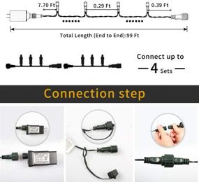 img 2 attached to 🎄 OUTYLTS Christmas String Lights - 108FT 300 LED, 8 Modes, End-to-End Plug, IP55 Outdoor Waterproof, UL Certified, Indoor Fairy Lights for Garden Wedding Christmas Trees Parties Decoration - Multicolor