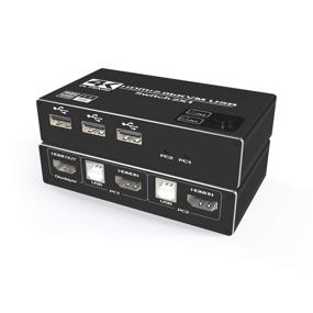 img 4 attached to 🔀 KETAKY KVM HDMI Switch 2 Port: 4K@60Hz, USB 2.0 Ports, 2 Computers Share Monitor, Keyboard & Mouse, No Power Needed, Plug & Play