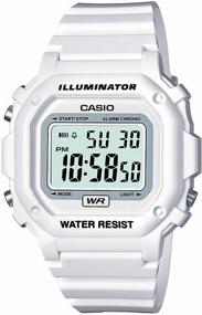 img 3 attached to Кварцевые наручные часы Casio Classic с белым резиновым ремешком 18 Casual Watch F108WHC-7BCF - Стильные и надежные часы для повседневной носки.